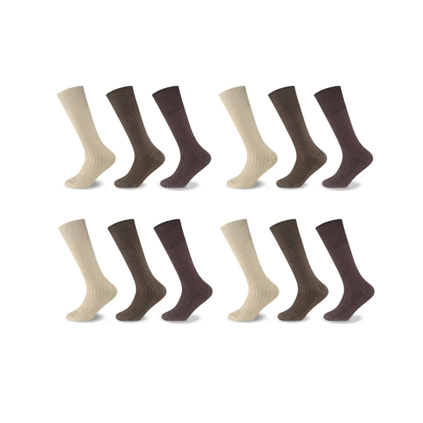 GC Men's Comfort Fit Cotton Long Hose Socks – 12 Pack