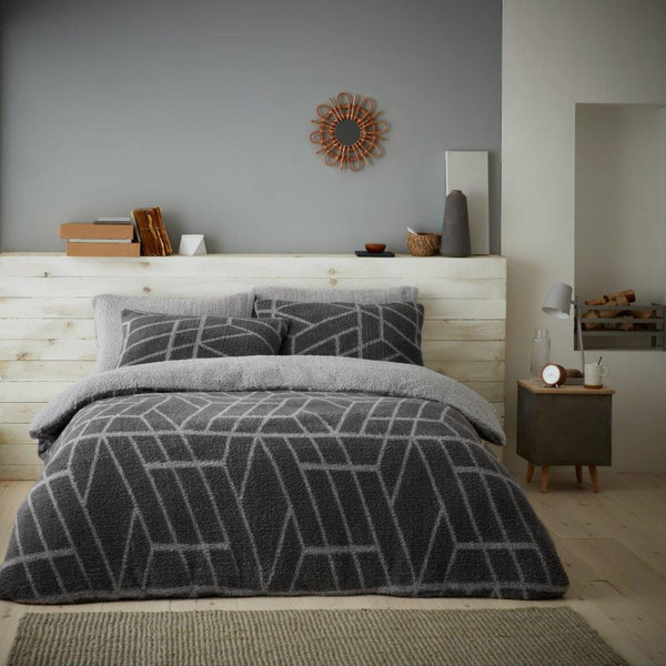 GC Luxury Teddy Geometric Duvet Cover Set