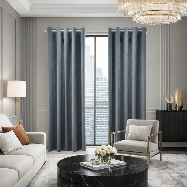 GC Velvet Blackout Eyelet Curtains
