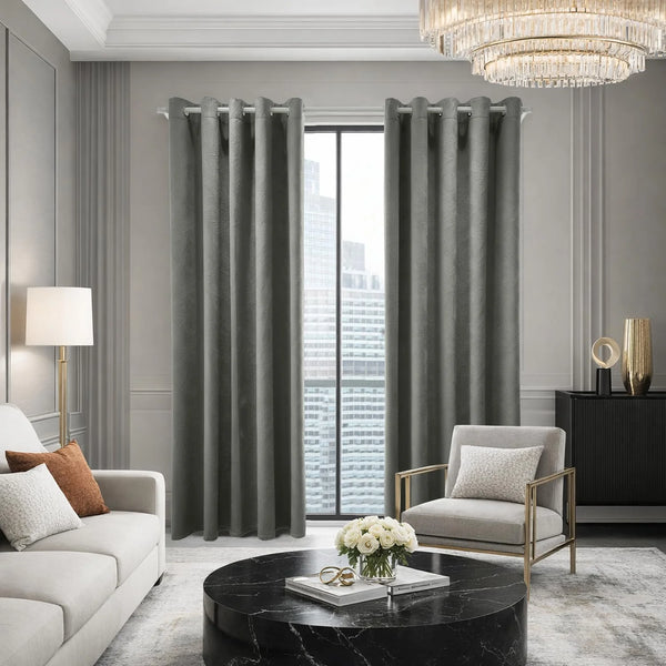 GC Velvet Blackout Eyelet Curtains