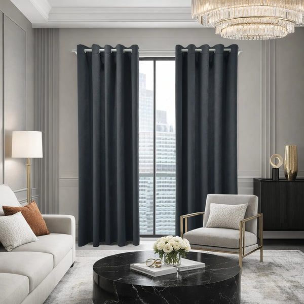 GC Velvet Blackout Eyelet Curtains