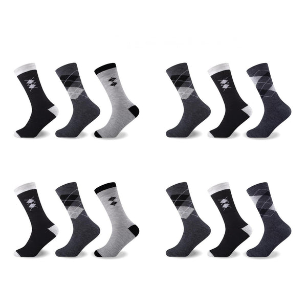 GC Men's Diamond Non-Elastic Socks – 12 Pack