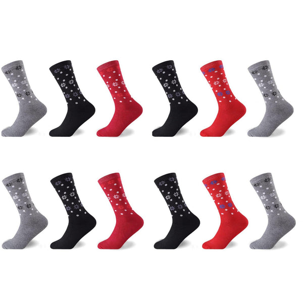 GC Women's Snowflake Brushed Thermal Socks – 12 Pack